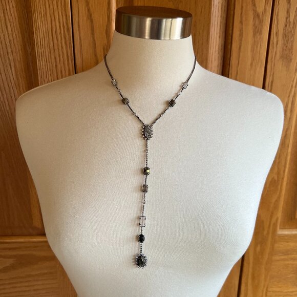 KENDRA SCOTT - Liesl Y-Necklace - Quartz, Pyrite, Apatite, Amethyst -- Like New - Picture 2 of 8